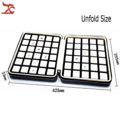 High-End Black Leatherette Gemstone Storage Box Diamond Travel Case Jewelry Holder with Gem Box Protable