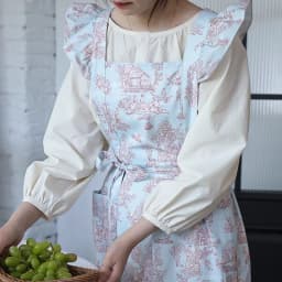 Long Print Water-resistant Cotton Ruffled Kitchen Apron with Pockets for Women Cross-back Pinafore for Cooking Baking Gardening