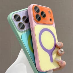 Candy Color Contrast for Magsafe Case for iPhone 18 17 Pro Max 16 15 14 Magnetic Camera Film Protector Large Window Cover