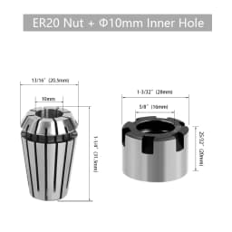 LAVIE Carving Machine Collet Trimming Machine Woodworking Accessories Adapter ER Clamp Nut -C NUT COLLET