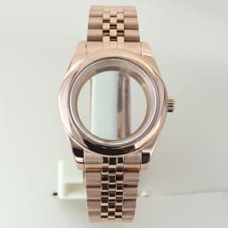 39mm 36mm Round Edge Watch Case Sapphire Crystal Glass For Seiko NH35 NH36 NH38 NH34 Miyota 8215 Movement Presidential Bracelet