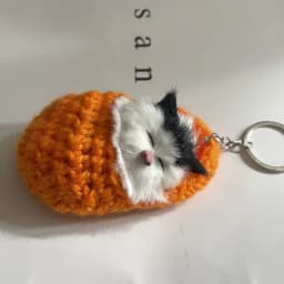 Simulation Mini Cat Keychain Cute Plush Cats With Sound Children Birthday Gifts Creative Imitation Cat Ornaments Bag Decoration