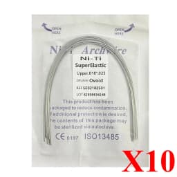 10pack AG Dental Arch Wires Orthodontic Super Elastic NITI Round Rectangle Archwire Lower/Upper 012/014/016/018/020/16x16/16x22