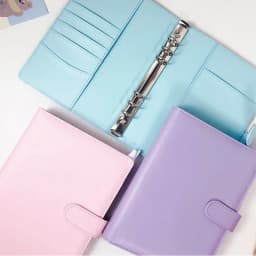 A6/A5 Macaroon 18 Colors PU Leather DIY Binder Photocards Collect Book Diary Agenda Planner Cover Album Stationery