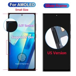 For Samsung S23 Ultra 5G AMOLED LCD Display Touch Screen with Frame Digitizer Replacement Compatible with SM-S918B G918
