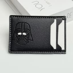 Personalized Leather ID Card Holder with Superhero Mask Design Great Gift Option Travel Wallet ID Card Holder