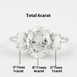 3/6cttw Real Moissanite Engagement Ring with Certificate 3-Stone Oval Cut Diamond Wedding Ring for Women 925 Silver Fine Jewelry