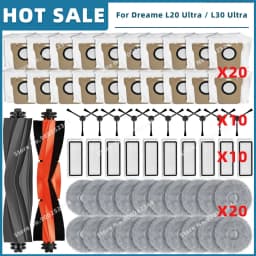 Compatible For Dreame Bot L20 Ultra / L30 Ultra Replacement Parts Accessories Main Side Brush Hepa Filter Mop Dust Bag