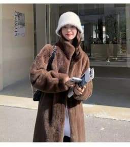 Winter 2026 New Women's Thickened Long Fur Coat Eco-friendly Synthetic Mink Fur Outerwear Korean Style Loose Fit Commute Wind