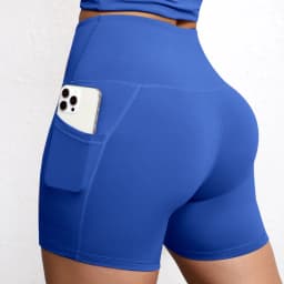 Solid Color Yoga Pants With Pockets Quick Drying High Waisted Gym Push Up Yoga Shorts for Woman Breathable Workout Fitness Short