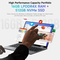 CHUWI MiniBook X 2-in-1 Touch Screen Laptop Intel U300 16GB LPDDR5 512G SSD 10.51"1920x1200 FHD Resolution Ultra-thin Notebook