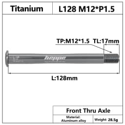 HEPPE MTB Road Bike Titanium Thru Axle Ultra Light Bike Axle 12x142 12x148 Rear Hub Thru Axle Bike Fork 12x100 12x110 Shaft