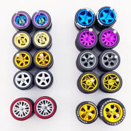 10 Sets 1/64 Alloy Car Wheels Pack Tires Diameter 9.8mm/11mm/12mm/13mm/14mm for Hot Wheel/Matchbox/Domeka/Tomy 1:64 Car Model