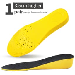 1 Pair 1.5-3.5cm Invisiable Height Increase Insoles for Women Men Heel Lift Yellow Shoes Sole Pad Shock Absorption Insoles