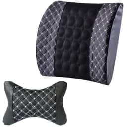 Electric Car Massage Lumbar Support Cushion Car Neck Pillow Seat Head Neck Auto Seat Back Cushion Waist Headrest Safety Support