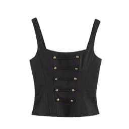 Guobioziy Women's Top 2026 Summer New Solid Color Camisole with Cuff Decoration Slim Fit Top Beach Vacation Sexy Fashion