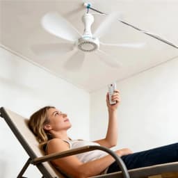 XIAOTREE USB Ceiling Fan DC 5V Air Circulator Fan 6 Detachable Blades Portable Hanging Ceiling Fans Camping Fan for RV & Home