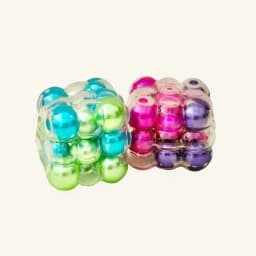 Scrunchems Colorful Beads Fidget Squeeze Cube Soft Gummy Stress Relief Anti Anxiety Asmr Squish Square Toy For Adults Desk