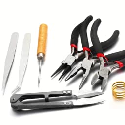 8pcs/set,2pcs/set Blck Making Tool Set, Includes Round Nose, Pointed Nose, and Wire Cutters, Non-Serrated Pliers for Beginners