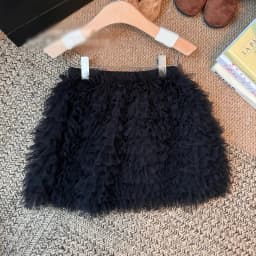 Korean Style Pure Color Heavy Work Layered Mesh Cake Skirt Women's Autumn Winter Small Audience Half Skirt Anti Aging Hot Gir...