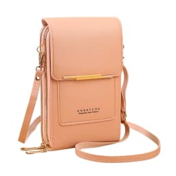 Phone Cross-Body Purse With Touchscreen Window Premium Leather RFID-Blocking Lightweight Women's Shoulder Bag Wallet Purse