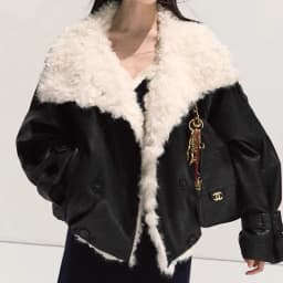 Women Faux Leather Labm Fur Lined Coats Solid Jacket Turn Down Collar Long Sleeves Single Breasted Loose Streetwear 2026 Autumn