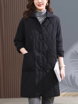 Thin Cotton Jacket Women's Mid-Length Lightweight Winter Coat Padded Outerwear Mom's Fashionable Spring Autumn Jacket