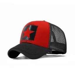Unisex Summer Mesh Baseball Cap, Fashion Star Printed Adjustable Baseball Hat Snap Back Trucker Hat Ponytail Cap Outdoor Sports