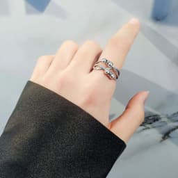Vintage Round Beads Rotating Anti Stress Ring For Women Twisted Fidget Metal Spinner Anxiety Relief Spinning Ring Bague Femme
