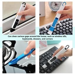 Portable Two-in-one Cleaning Brush Multifunctional Door and Window Keyboard Groove Cleaner Dust Shovel Window Rail Cleaning Tool