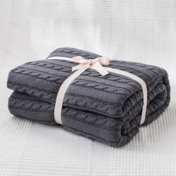 Battilo Cotton Knitted Throw Blanket Soft Cozy Cable Knit Sofa Throws Large Heavyweight Decorative Blanket for Twin Queen Bed
