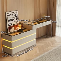 Nordic Solid Wood Dressers Bedroom Modern Dressing Table Drawer Integrated Home Small Apartment Makeup Table with LED Mirror