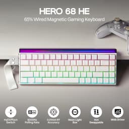AULA Hero68 HE 65% ANSI QWERTY Layout Wired Magnetic Gaming Keyboard Hot-Swap with 8kHZ Rapid Hall Effect Switch RGB Backlight