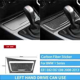 For BMW E81 E82 E87 E88 1 Series Interior Accessories 2008-2013 Gear Shift Knob Dashboard AC Outlet Carbon Fiber Cover Stickers