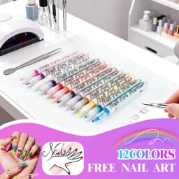 12Pcs/Set Colourful Waterproof Nail Art Graffiti Pen DIY 3D Nail Art Drawing Pen Abstract Line Manicure Tool Painting Liner