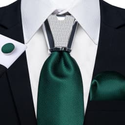 DiBanGu Business Plaid Black Solid Luxury Elegant Silk Ties for Men Designer Tie Buckle Handkerchief Cufflinks Wedding Accessory