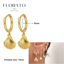 925 Sterling Silver ear needles Animal Butterfly/Elephant/Shell Pendant Hoop Earrings For Women Fashion Jewelry Accessories