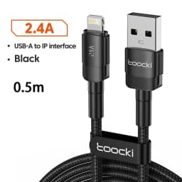 Toocki USB Cable for iPhone 14 13 12 Pro Max X XR 8 Plus iPad Fast Charging Charger Aluminum iP Cable iPhone Series Data Cord