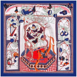 POBING Twill Silk Scarf Women Shawls Forest Animals Print Stoles Bandana Kerchief Hijab Square Scarves Wraps Silk Foulards 130CM