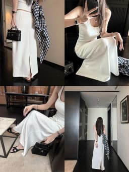 High Waist Drawstring White Half Skirt Korean Style Elegant Drapey Straight Skirt Women's Fashionable Versatile Autumn New Ar...