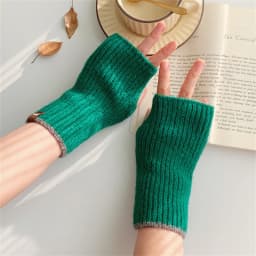Korean Solid Color Half Finger Gloves Unisex Winter Knitted Gloves Women's Faux Cashmere Warm Gloves Hand Wrist Warmer Mittens