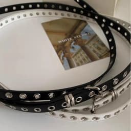 Adjustable PU Leather Double Circle Waist Chain Y2K Wide Belt Women Punk Retro Double Layer Hole Belt Silver Color Buckle Belts