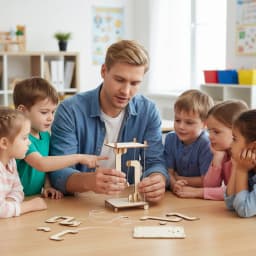 STEM Toys DIY Anti-Gravity Tensegrity Structure Floating Table Wooden Science Physics Building Model Educational Gift for Kids