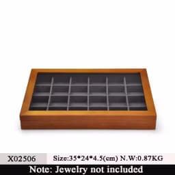 Wooden 3 in1 Multi-function Jewelry Display Box High quality Microfiber Ring Earring Bangle Organizer Case Luxury Storag Box