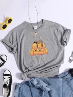 Sloth On The Sofa Personality Letters Printing Tshirts For Women Crewneck Harajuku Women's T-Shirt Casual Punk Woman Clothes