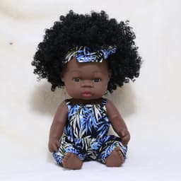 14 Inch 35cm Reborn African Doll Simulation Soft Vinyl Newborn Baby Dolls Children Lifelike Toys Girls Christmas Birthday Gifts