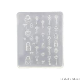 Art Moulds Silicone Template Designing Tool Lock Theme Silicone Handmade Molds for Manicure Creation