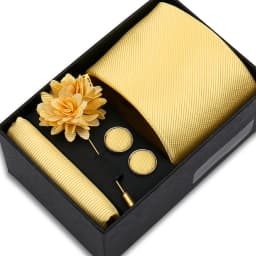 Top Quality Solid Color Ties Hanky Cufflinks Brooch Set Elegant Jacquard Necktie For Men Business Wedding In Gift Box Gravatas