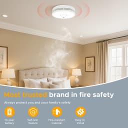 V-COME Smoke Detector with 10-Year Lithium Battery, Photoelectric Smoke Alarm, UL 217 Tested, CE UKCA EN 14604, VS02