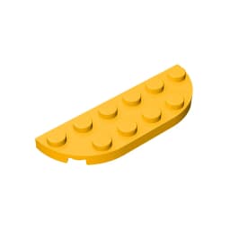 MOC PARTS GDS-899 Plate, Round Corner 2 x 6 Double compatible with lego 18980 toys Assembles Building Blocks Technical